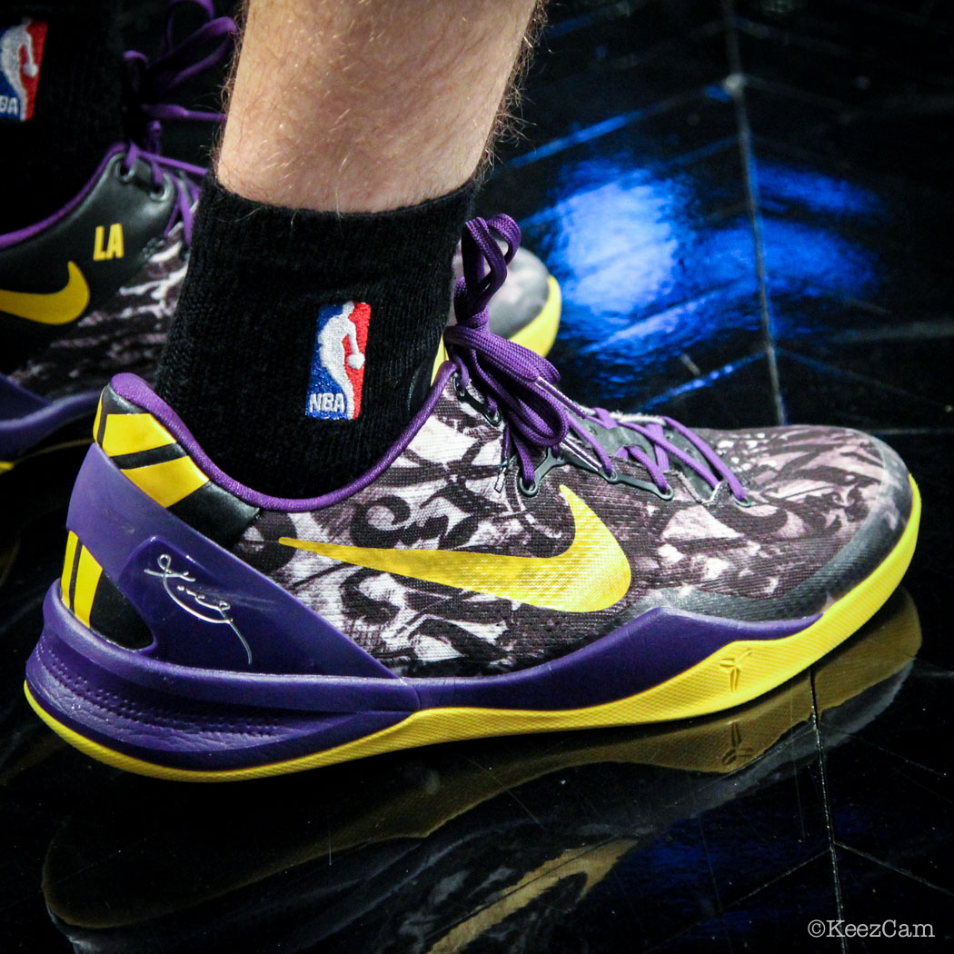 SoleWatch // Up Close At Barclays for Nets vs Lakers - Steve Blake wearing Nike Kobe 8 iD