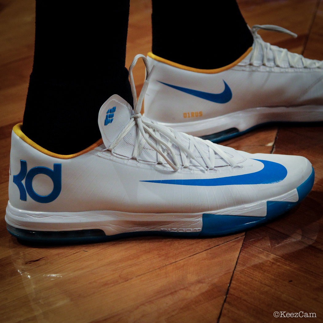 SoleWatch // Up Close At Barclays for Nets vs Nuggets - Timofey Mozgov wearing Nike KD 6 iD