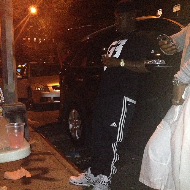 Troy Ave wearing adidas RG3 Boost Trainer Carmouflage