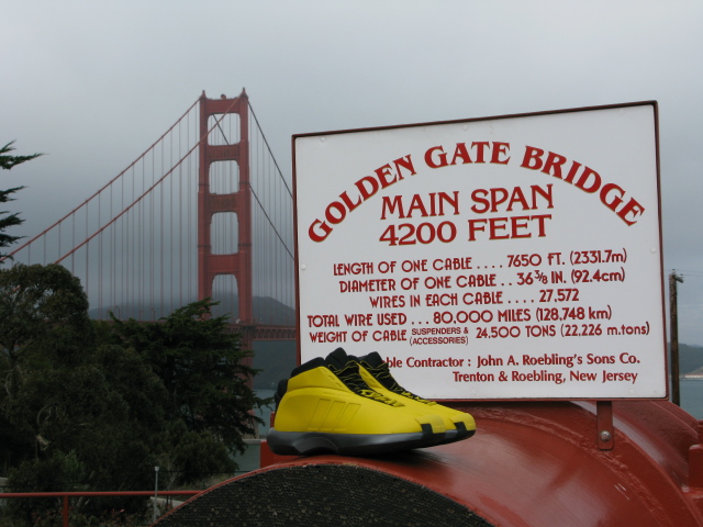 adidas Crazy 1 Sunshine at the Golden Gate Bridge