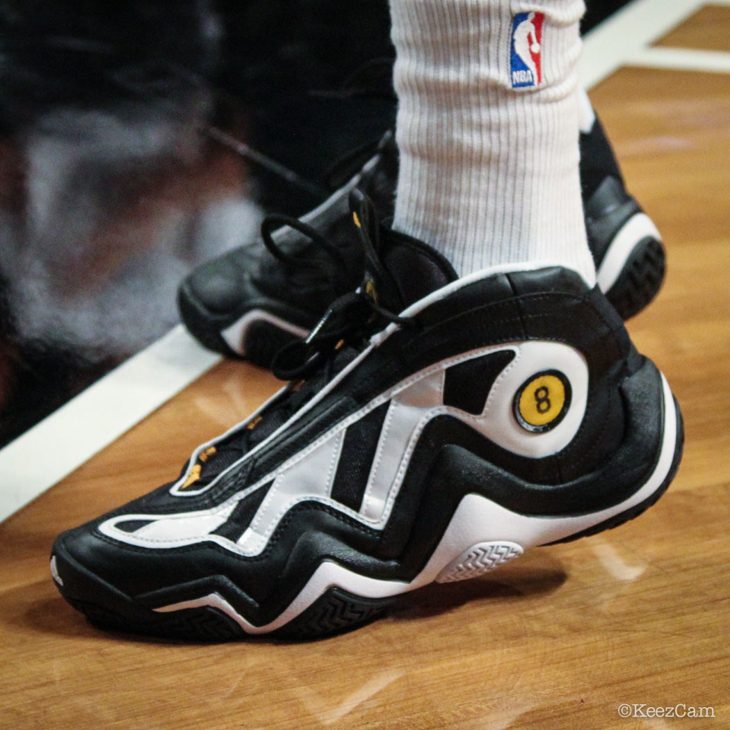 Sole Watch // Up Close At Barclays for Nets vs Pacers - Tyshawn Taylor wearing adidas Crazy 97