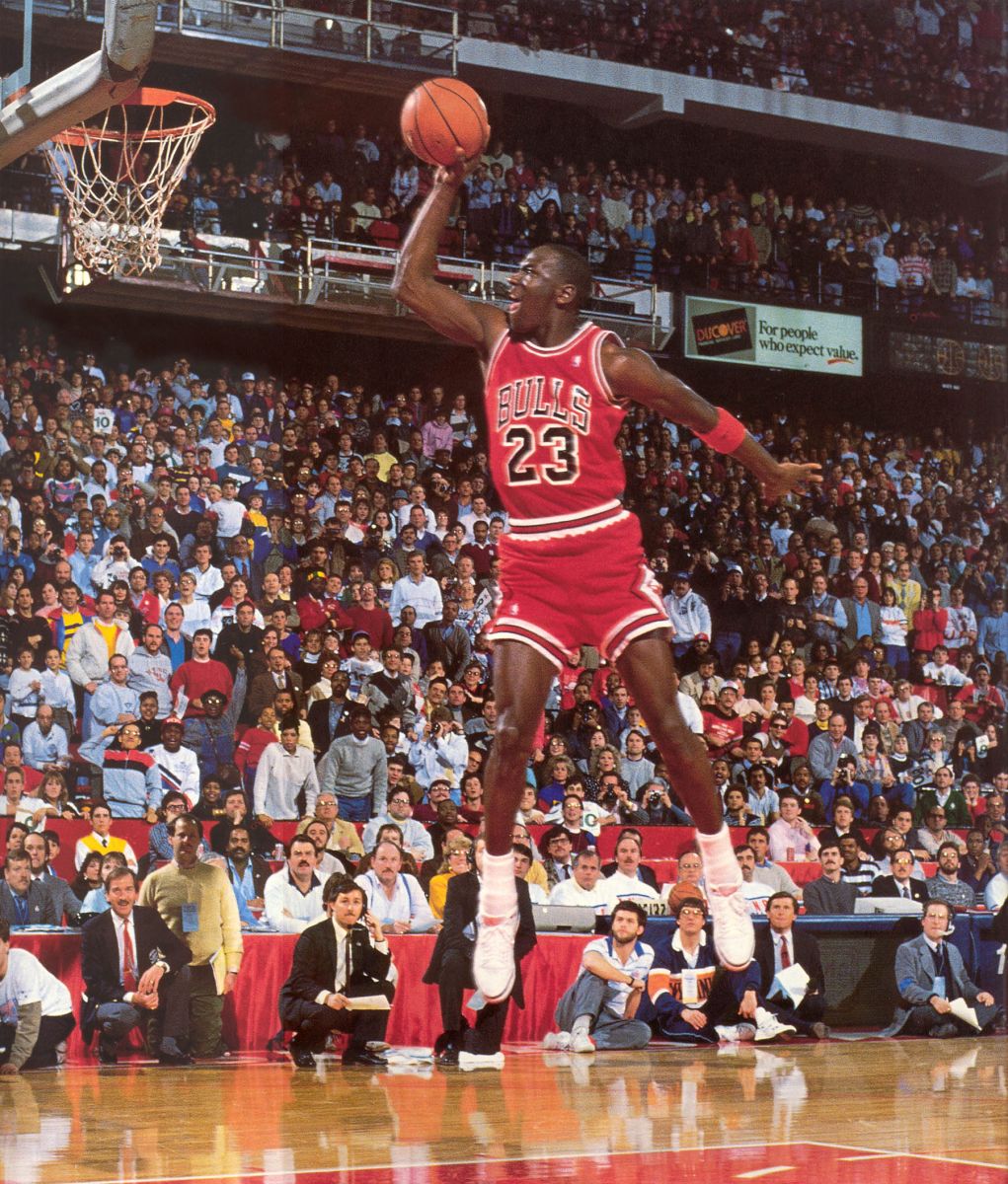 Michael Jordan wearing the "Cement" Air Jordan III