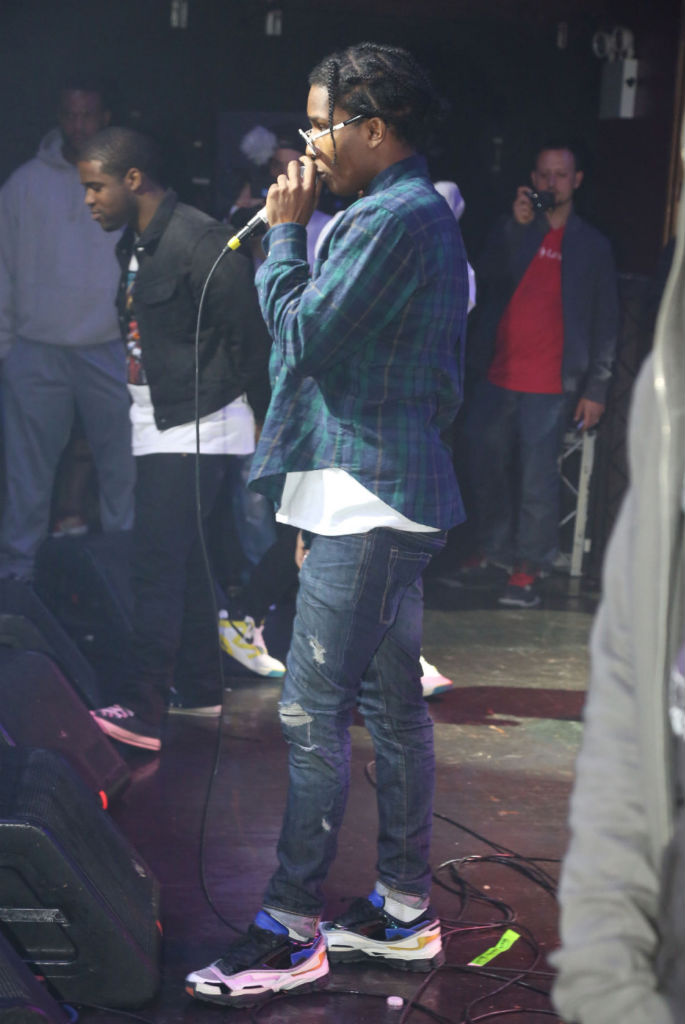 A$AP Rocky wearing Raf Simons x adidas Running Shoes