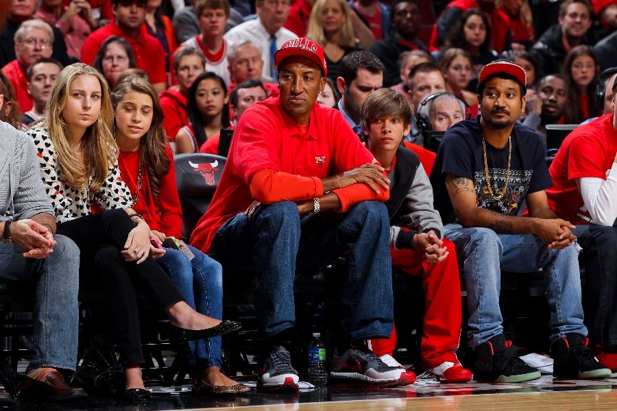 Scottie Pippen wearing Nike Air Trainer Max 1.3; Don C wearing Nike Air Yeezy 2