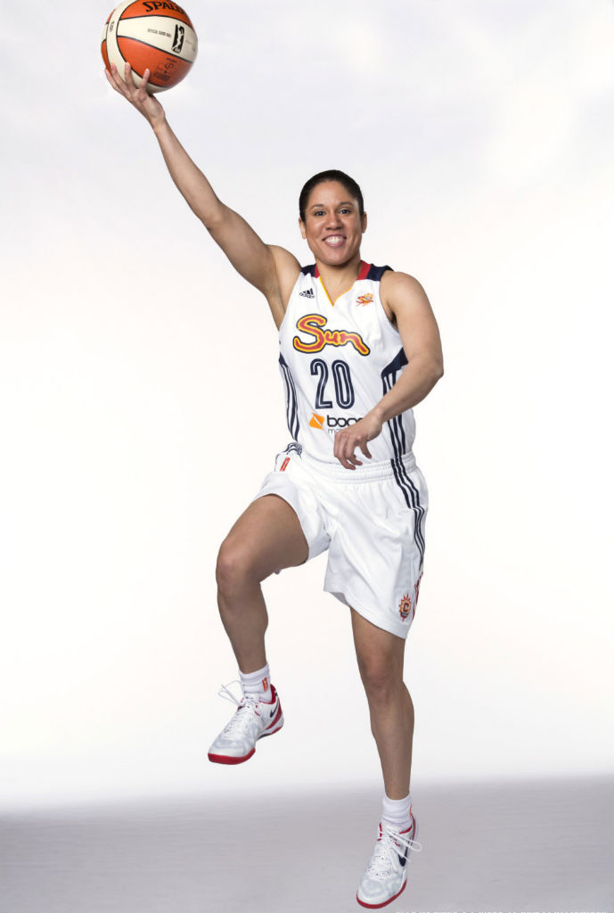 Kara Lawson wearing Nike Kobe 8 System PE