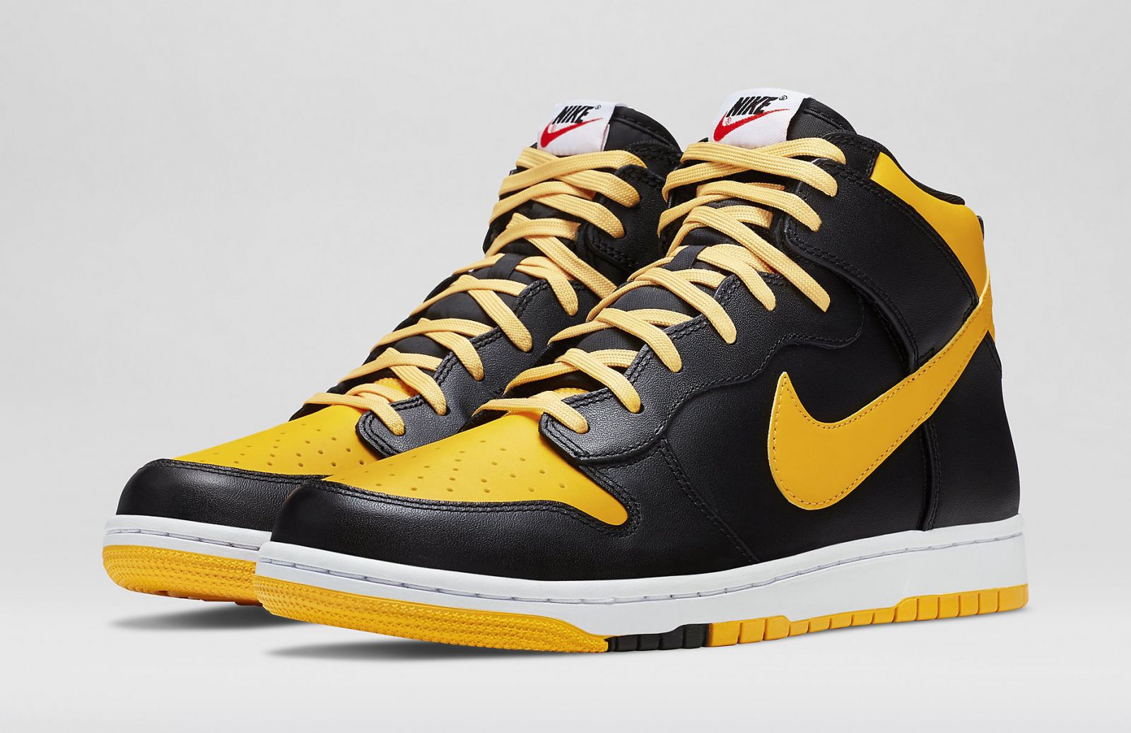 nike dunk high black and yellow