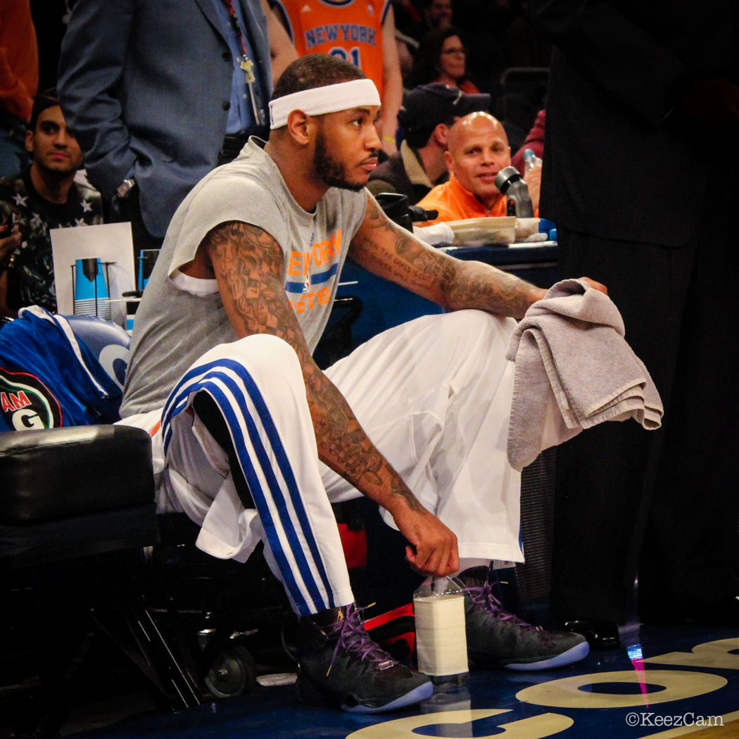 Sole Watch: Up Close At MSG for Knicks vs Nets - Carmelo Anthony wearing Jordan Melo M10 BHM (3)
