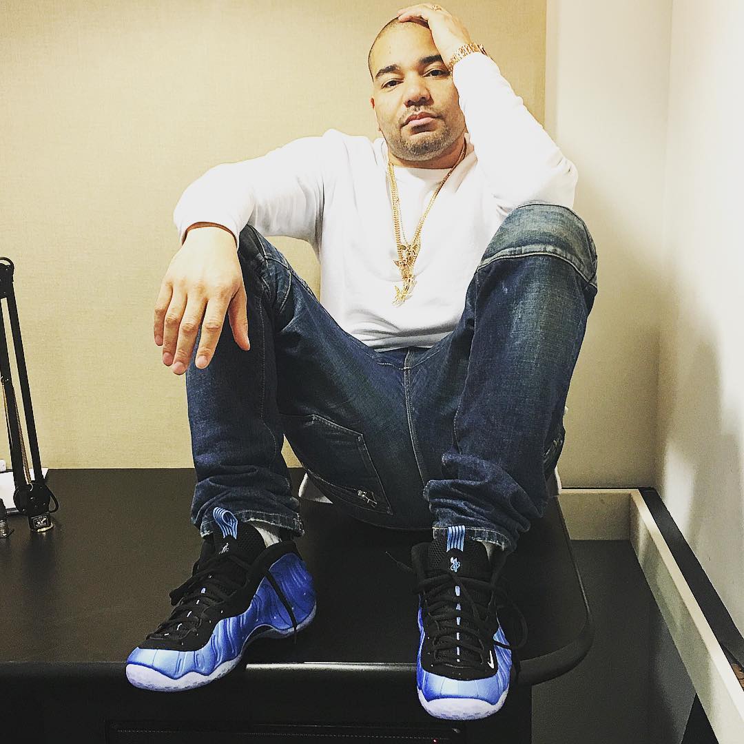 DJ Envy Wearing the 'University Blue' Nike Air Foamposite One