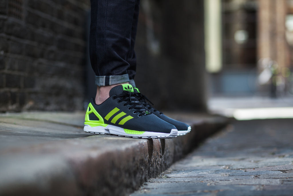 adidas ZX Flux Base Pack Grey/Yellow On-Foot