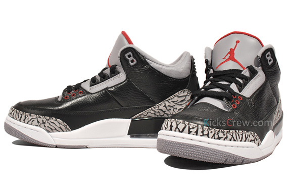 air jordan 3 retro black grey red