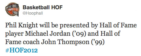 Phil Knight to be Presented by Michael Jordan & John Thompson at Hall of Fame Induction