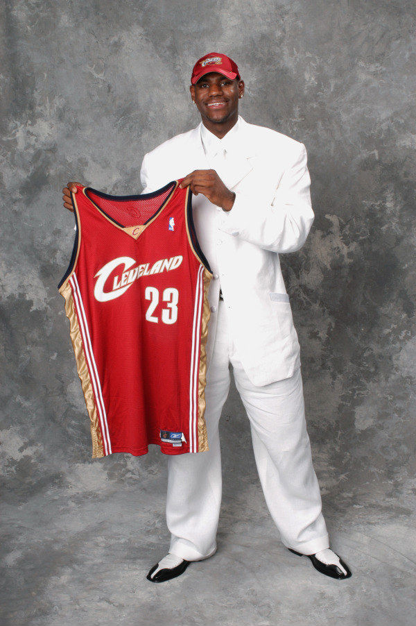 LeBron James' White Suit at 2003 NBA Draft