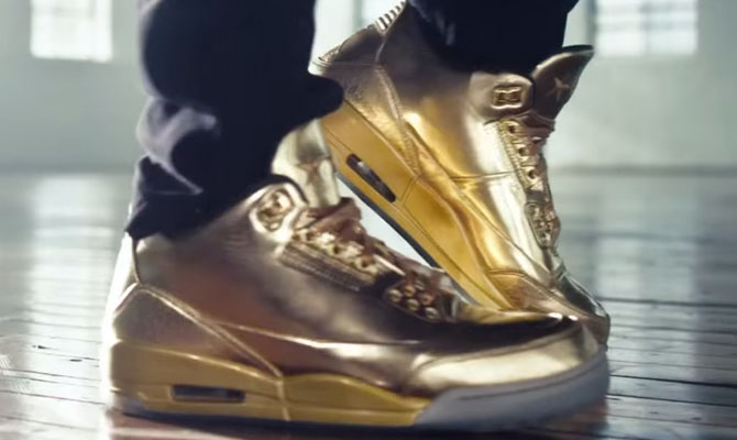 Usher wearing Air Jordan III 3 Gold (1)