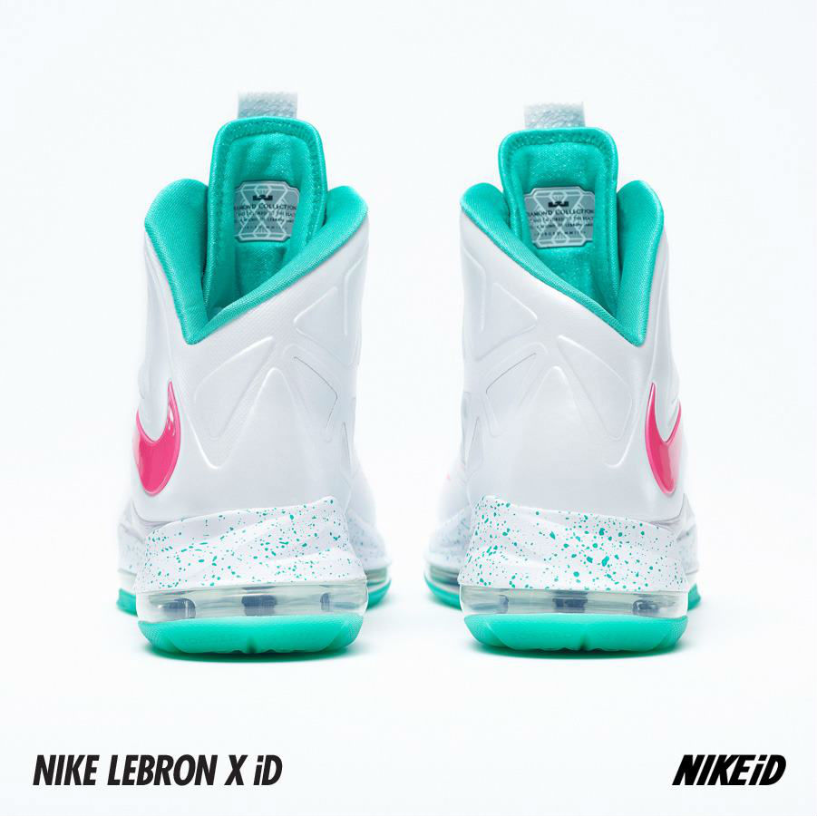 Nike LeBron X iD White Pink Flash Atomic Teal (4)