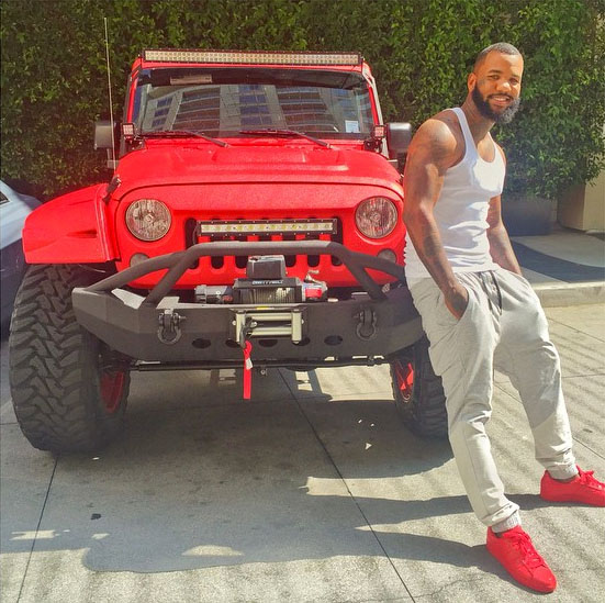 The Game wearing the 'Red' adidas Originals Superstar Supercolor