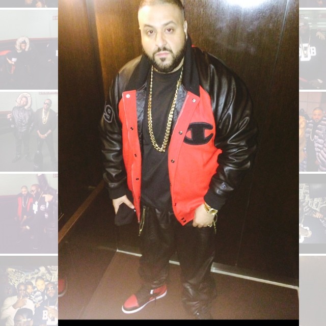 DJ Khaled wearing Air Jordan 1 Retro Black/Red