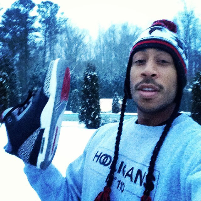 Ludacris wearing Air Jordan 3 Black Cement