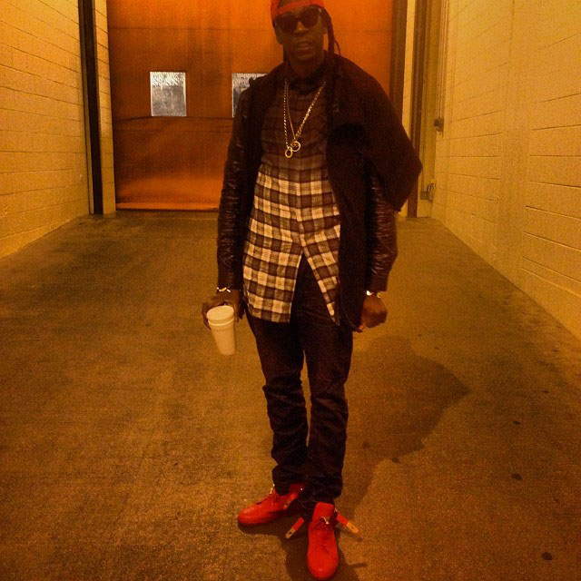 2 Chainz wearing Buscemi 100mm Red