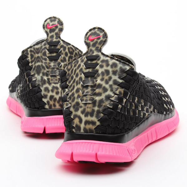 atmos x Nike Free Woven 4.0 QS in leopard and desert camo heel