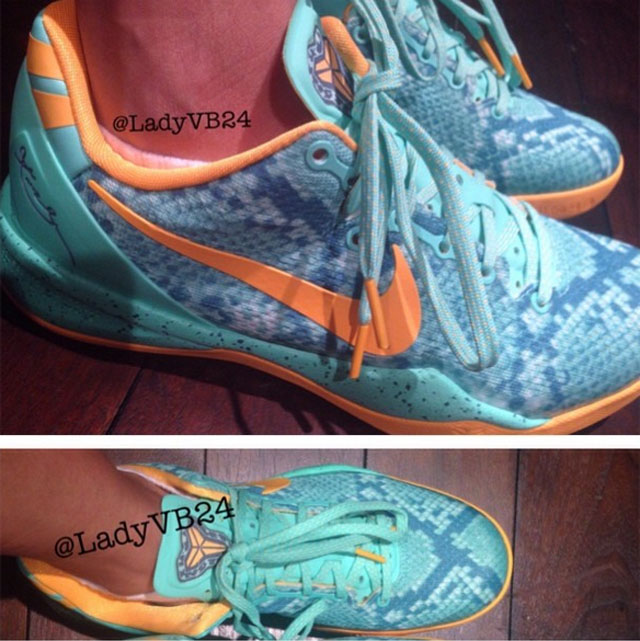 Vanessa Bryant Wears Teal/Orange Nike Kobe 8