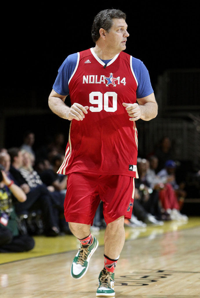 Mike Golic wearing Air Jordan 1 Celtics