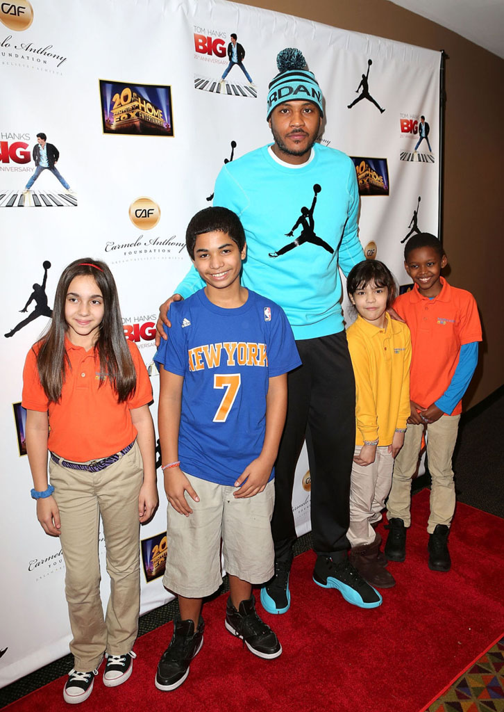 Carmelo Anthony wearing Air Jordan 12 Retro Gamma Blue (2)