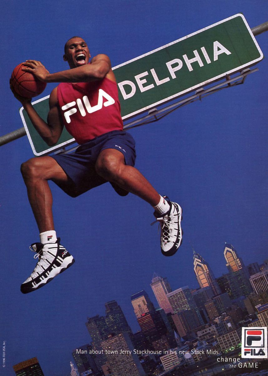 Vintage Ad Jerry Stackhouse and the FILA Stack Sole