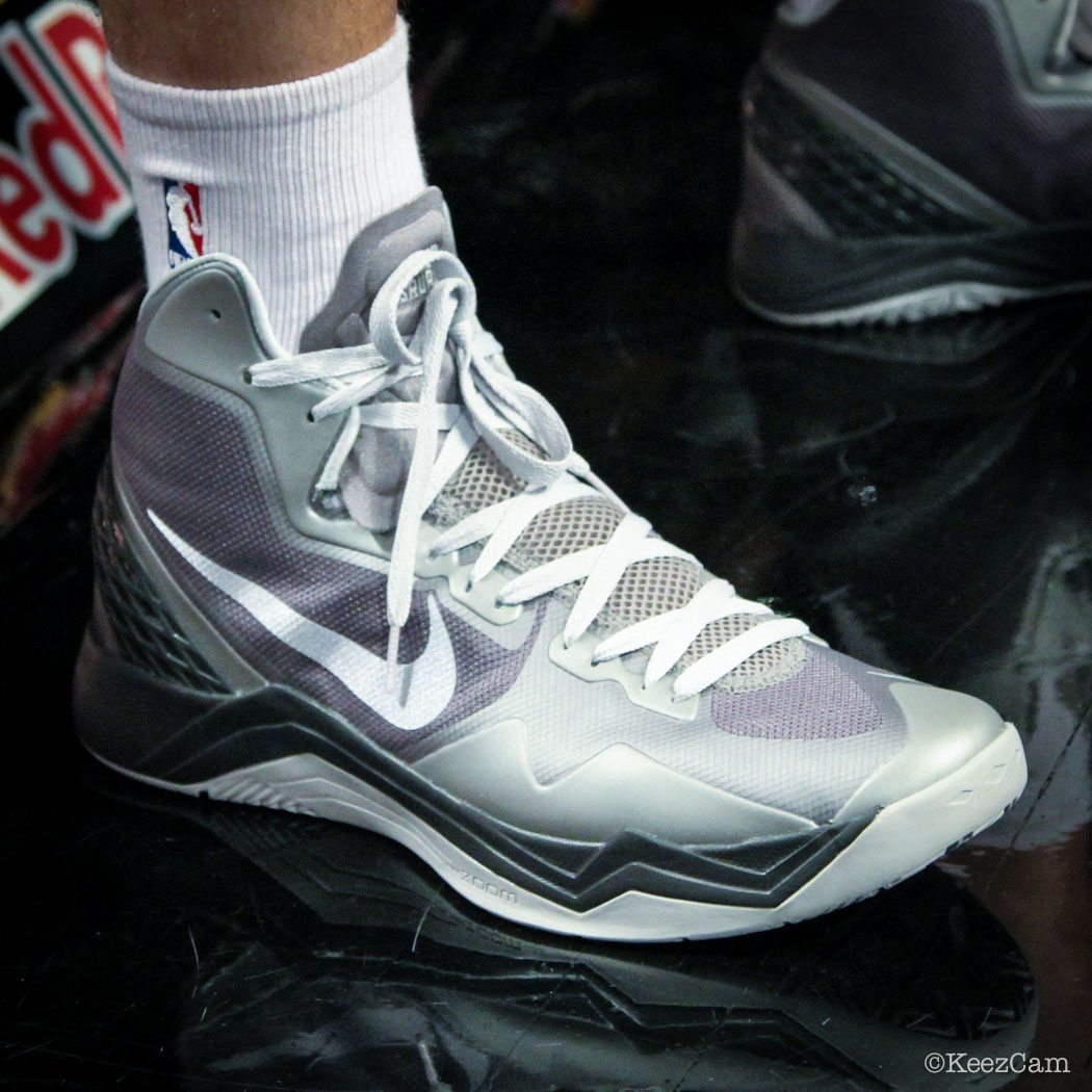 Sole Watch // Up Close At Barclays for Nets vs Pacers - Mirza Teletovic wearing Nike Zoom Hyperdisruptor