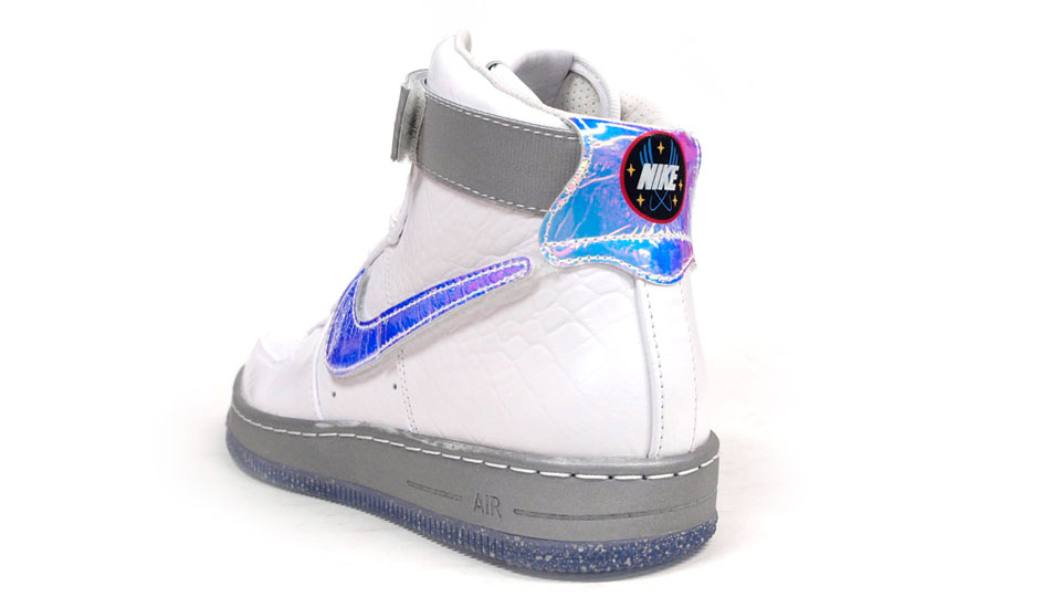 Nike Air Force 1 Downtown Hi LW QS in White hologram heel