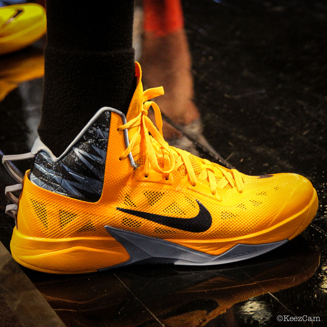 SoleWatch // Up Close At Barclays for Nets vs Nuggets - Randy Foye wearing Nike Hyperfuse 2013 PE