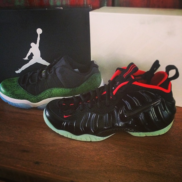 Joe Haden Picks Up Nike Air Foamposite Pro Yeezy & Air Jordan XI 11 Low Green Snake