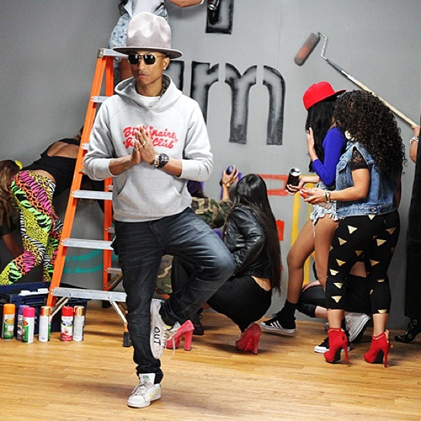 Pharrell Williams wearing adidas Originals Stan Smith