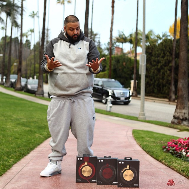 DJ Khaled wearing Air Jordan V 5 Stealth