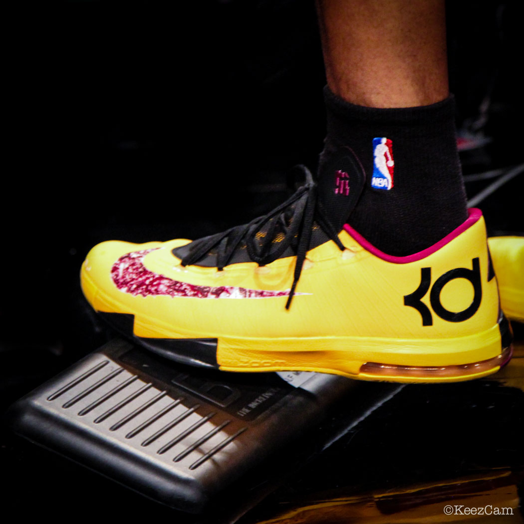 Sole Watch // Up Close At Barclays for Nets vs Cavs - Jarrett Jack wearing Nike Kd 6 Peanut Butter & Jelly