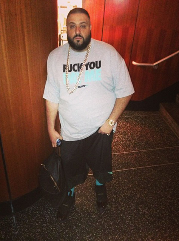 DJ Khaled wearing Air Jordan 11 Gamma Blue