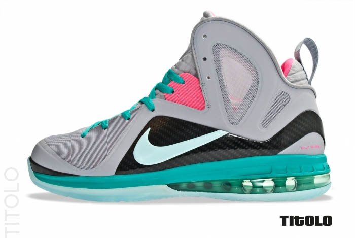 Nike LeBron 9 P.S. Elite South Beach Wolf Grey Mint Candy New Green Pink Flash 516958-001 (1)