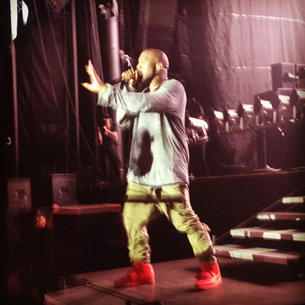 Kanye West wears Nike Air Yeezy 2 All-Red at Governor's Ball (5)