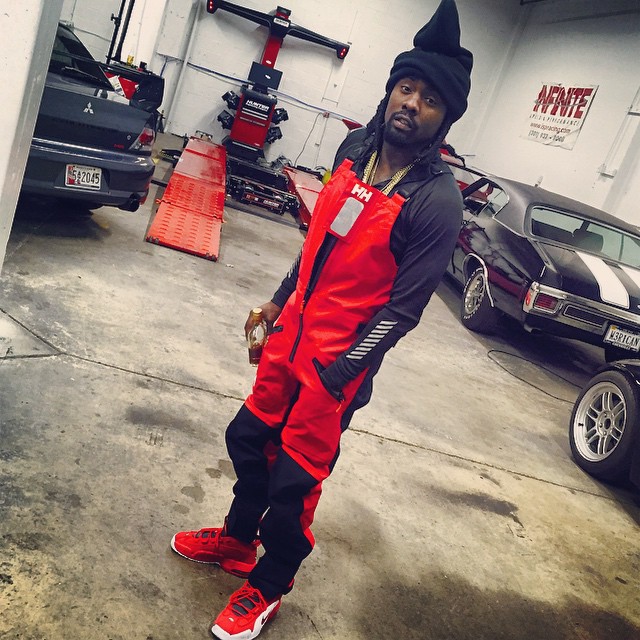Wale wearing Nike Air Penny 1 University Red
