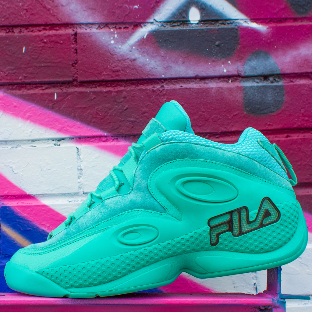 mint green fila trainers