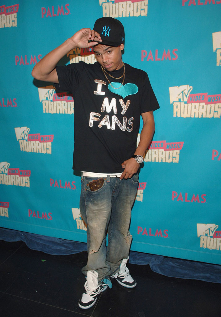 Chris Brown wearing Nike Dunk High SB Send Help