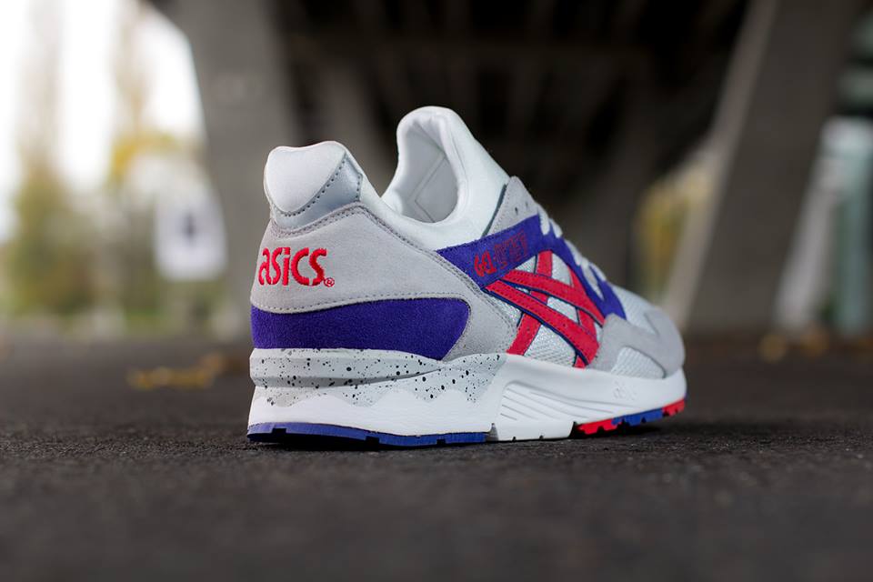 ASICS Gel Lyte V in White and Fiery Red heel