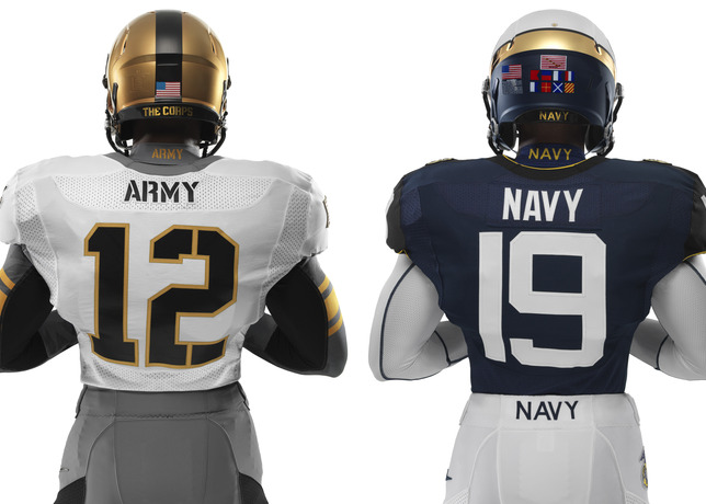 114th Army Navy Game Nike Uniforms back