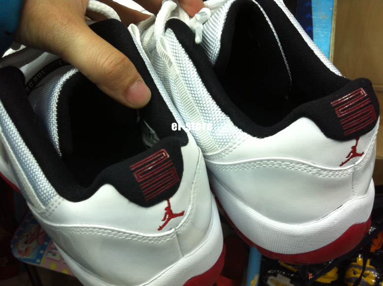 Air Jordan 11 XI Low Shoes White Black Varsity Red 306008-111 (3)