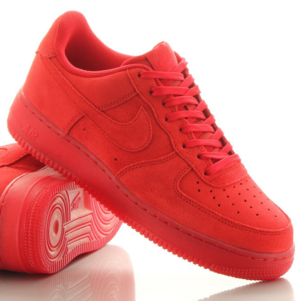 all red low top forces