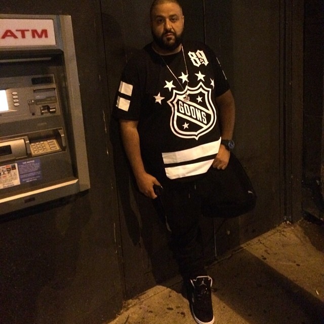 DJ Khaled wearing Air Jordan V 5 Oreo
