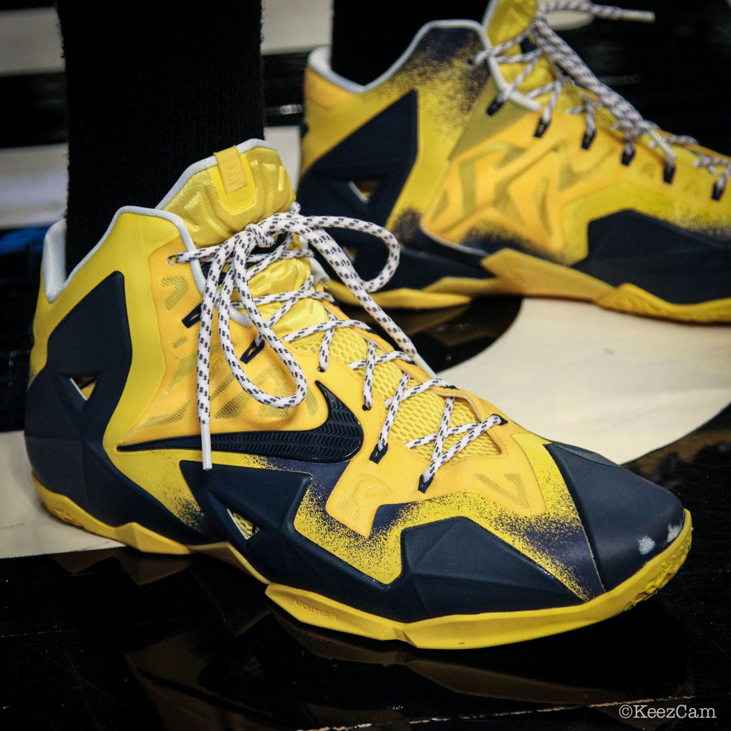 Sole Watch // Up Close At Barclays for Nets vs Pacers - Ian Mahinmi wearing Nike LeBron 11 iD