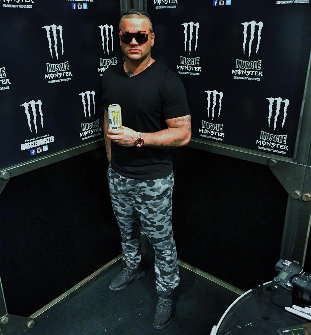 Riff Raff Wearing the 'Pirate Black' adidas Yeezy 350 Boost