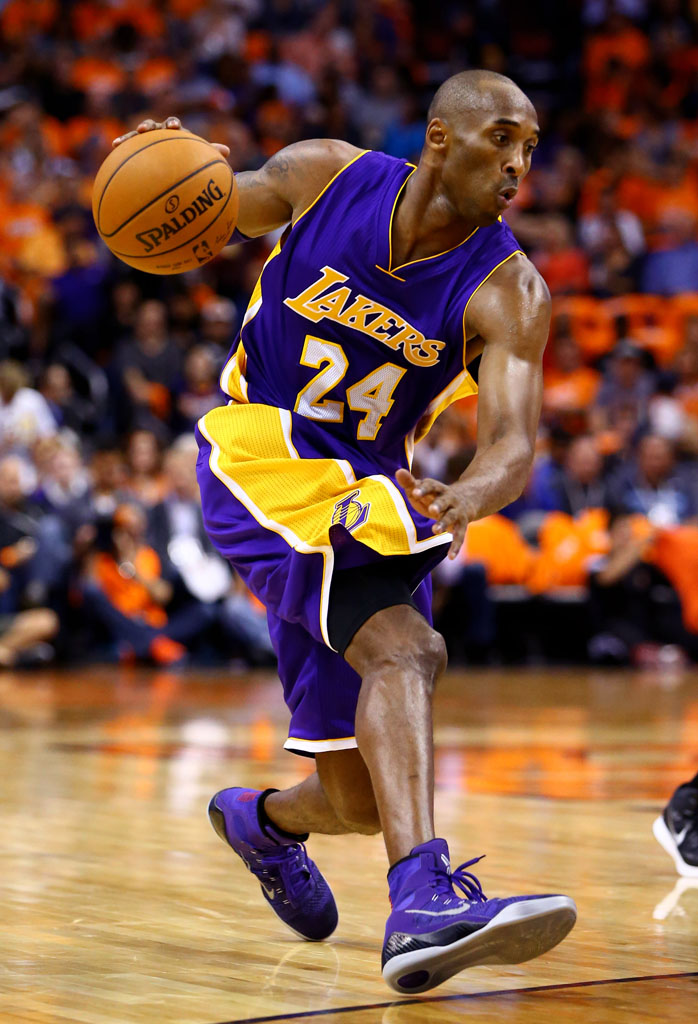Kobe Bryant wearing Nike Kobe 9 Elite Purple (1)