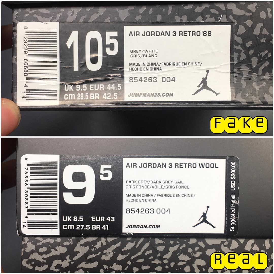 Box Tag Wool Air Jordan 3 Real Fake Legit Check Sole Collector