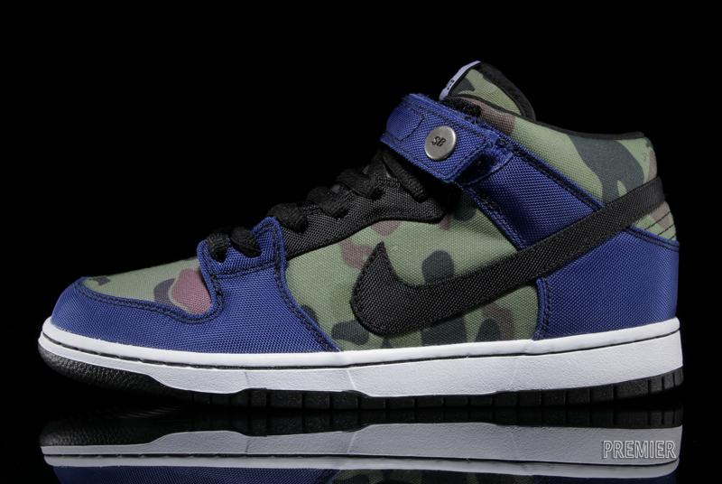 Made for Skate x Nike Dunk Mid Pro in Old Royal and Camo profile